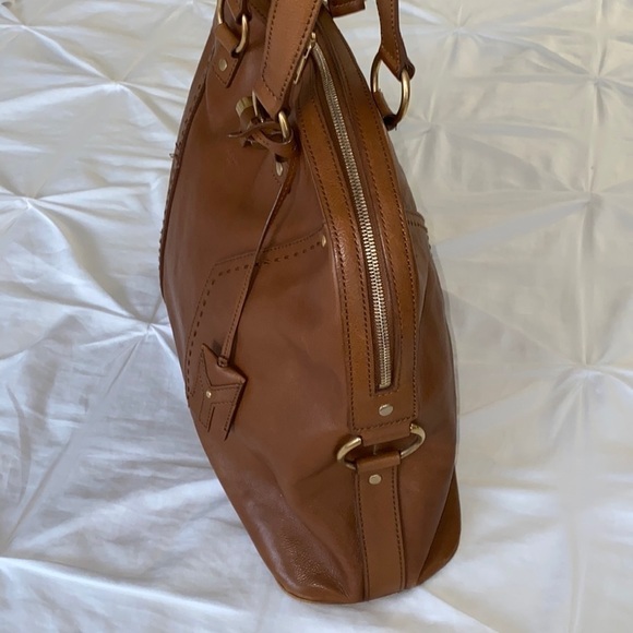 YSL Yves Saint Laurent Rive Gauche Tan Calfskin Leather XL Muse Satchel - Picture 4 of 16